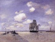 Johan Barthold Jongkind The Jetty at Honflewr painting